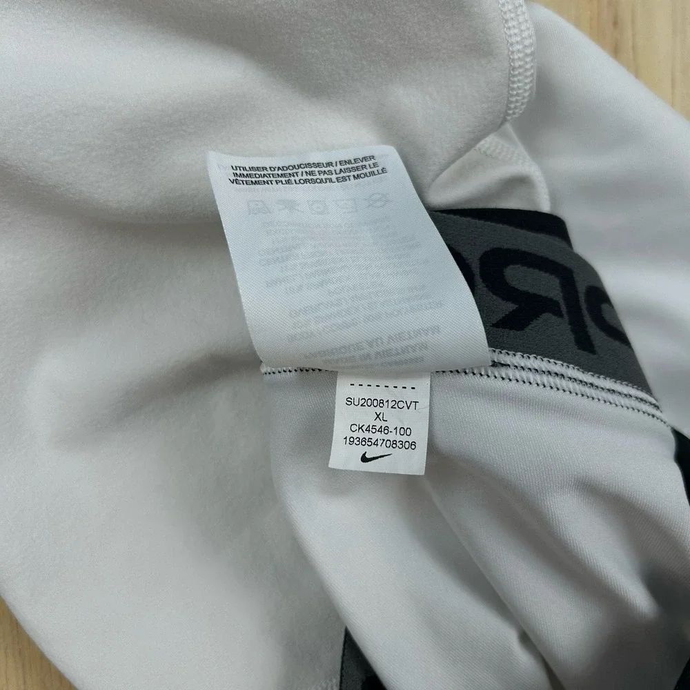 Nike Pro Dri-FIT Big Kids Boys Training‎ Tights Size XL  White CK4546-100 White